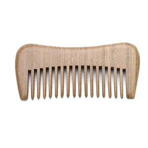 Peigne pour barbe en bois de santal vert naturel de bonne qualité, nouvelle conception 1 pièce