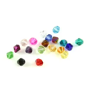 批发七彩 10毫米毫米双锥水晶玻璃珠适合 Diy 饰品链子