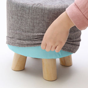 Küçük Ahşap Yumuşak dinlenme sandalyesi Yuvarlak sandıklı tabure - Product Image 2
