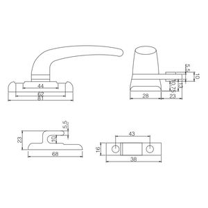 आधुनिक 7 आकार के एल्यूमीनियम अपवc कैसमेंट विंडो भारत के लिए लॉक फोशान डिजाइन - Product Image 3