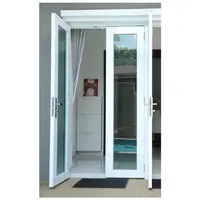 2018 sıcak satış alüminyum kanatlı/menteşeli/camlı kapı yarım cam ve hale alüminyum panel ile