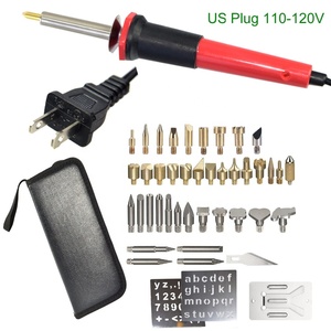 Ensemble de 37 stylos de <span class=keywords><strong>pyrogravure</strong></span> de luxe à pointes ciselées, outil de gravure manuel, couteau de sculpture, boîte en aluminium, sac de transport, poignée de crayon, DIY - Product Image 2