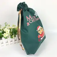 नई आगमन सांता बोरी मीरा क्रिसमस उपहार कैंडी पीपी गैर बुना रेशम रिबन पाउच बैग