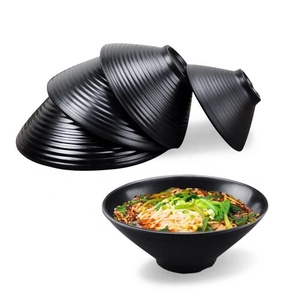 Cuencos ramen negros de melamina, cuencos de fideos chinos - Product Image 1