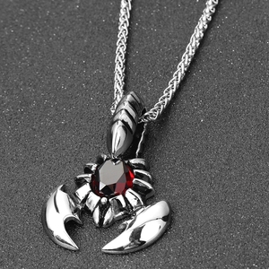 Personalità In Acciaio Inox Su Misura Rubino A Forma di Scorpione Gioielli Gotico Della Collana Per Il Mens - Product Image 5