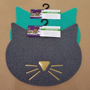 BPA-freie Plastik-Haustier matte Tiernahrung matte mit niedlichen wasserdichten Katzenstreu pads