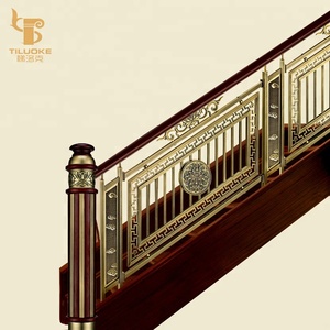 Rampe d'escalier en cuivre antique chinoise pour terrasse, villa <span class=keywords><strong>et</strong></span> sol, matériau en laiton, décoration de la maison - Product Image 1