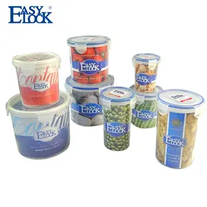 Wholesale Cylindrical Container Plastic Food Storage Jar With Lids