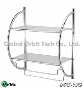 Free Standing Modern Style Corner Bathroom 3-tier <b>Shelves</b> <b>Bath</b> Storage - Product Image 3