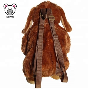 DÜŞÜK ADEDI Ucuz Karikatür <span class=keywords><strong>3D</strong></span> Dolması Hayvan Çocuk Sırt Çantası Okul Çantası Özel OEM Sevimli Çocuk Bebek Oyuncak Yumuşak Peluş Kahverengi köpek Sırt Çantası - Product Image 2