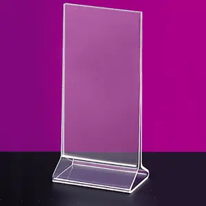 Klarer Acryl Kunststoff Zelt karte Display Stand Lucite Menü Display Halter Rack