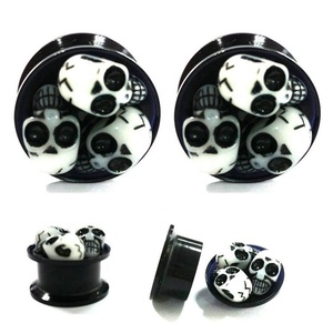 قرط أكريليك على شكل نفق للحم, قرط على شكل جمجمة للأذن قابل للتمدد - Product Image 6