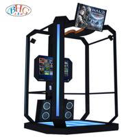 . Vente chaude espace interactif vr tir 9d tapis roulant équipement vr plate-forme de marche simulateur avec des gestionnaires vivants