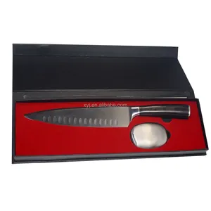 Xingye — ensemble De couteaux De cuisine professionnels, coffret cadeau à savon en acier inoxydable, couteau De Chef avec manche en bois De Pakka, 7Cr17 8