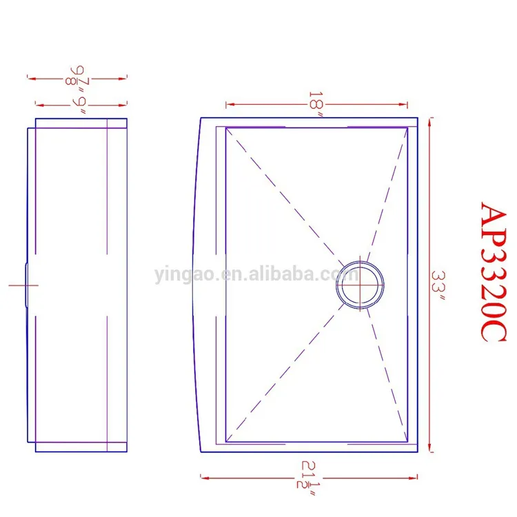 การออกแบบที่กำหนดเองขายส่ง 304 สแตนเลส undermount อ่างล้างจานแคนาดา