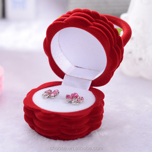 Cartoon Pink Flowers Basket Velvet <strong>Ring</strong> <strong>Box</strong> Earring <strong>Box</strong> Flocking Wedding <strong>Proposal</strong> <strong>Ring</strong> Jewelry Gift Packaging <strong>Box</strong> - Product Image 4