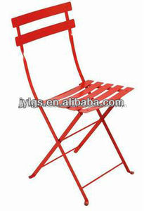 poudre métallique revêtue de jardin pliante chaise de bistrot couleur rouge bon marché - Product Image 1