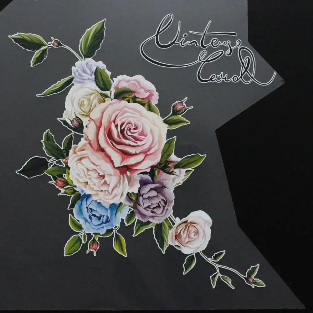 Custom Flower Iron-On DIY T-Shirt Clothing Heat Transfer Sticker Patch Appliques