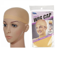 2 PIÈCES Respirant De Luxe Cheveux Filets Extensibles Sans Colle Dôme ventilée Nylon Perruque Casquettes Net Bas