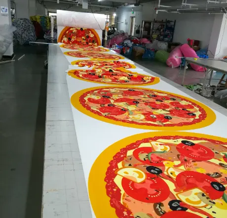 Microfiber Custom Pizza shape Reactive Printing Round Beach Towel