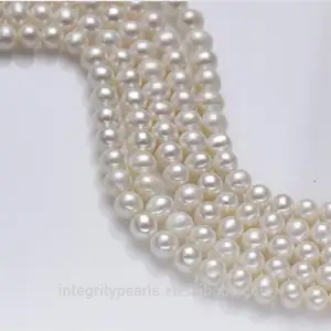 8mm AA grade off forma rotonda all'ingrosso genuino vero filo di perle d'acqua dolce in perle d'acqua dolce d'acqua dolce