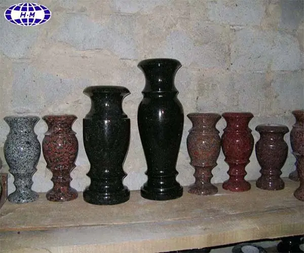 Beliebte chinesische billige Granit vase für Grabstein