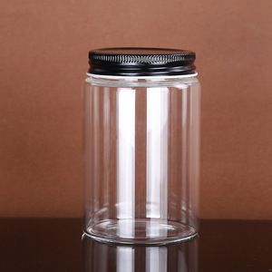 Di alta qualità rotondo chiaro borosilicato barattolo di vetro con coperchio in metallo per la conservazione degli alimenti latte gelatina di olio d'oliva zucchero cibo per bambini gomma da masticare - Product Image 5