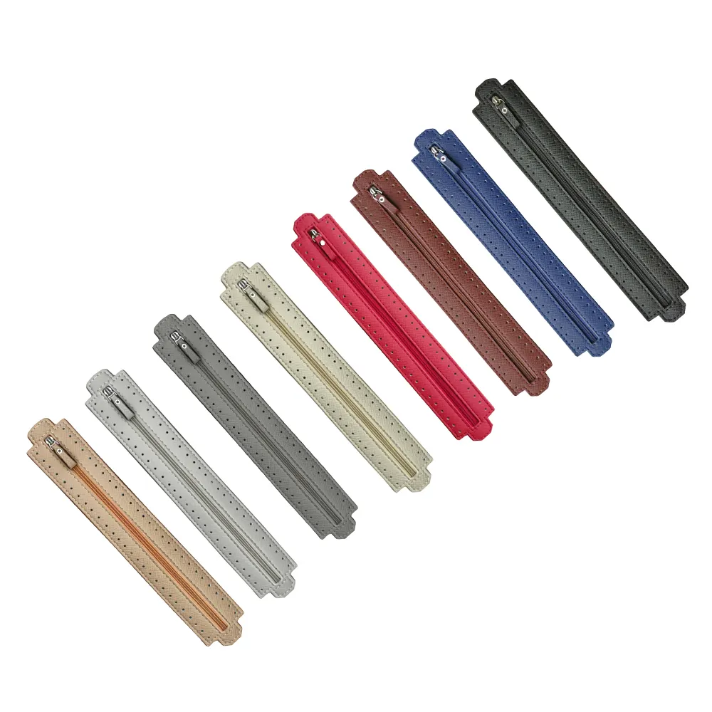 Großhandel Hochwertige benutzer definierte farbige Zip Lock Leder Reiß verschluss für Tasche Kleidung Hochwertige Tasche Zubehör