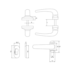 Foshan fabbrica all'ingrosso di alta qualità in alluminio moderno porta interna maniglia nera copertura del cilindro per ville per India Africa - Product Image 2