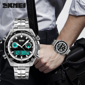 <span class=keywords><strong>Montre</strong></span> à bracelet en acier inoxydable avec affichage de grands <span class=keywords><strong>chiffres</strong></span>, <span class=keywords><strong>montre</strong></span>-bracelet Relojes pour hommes Skmei 1204 - Product Image 3