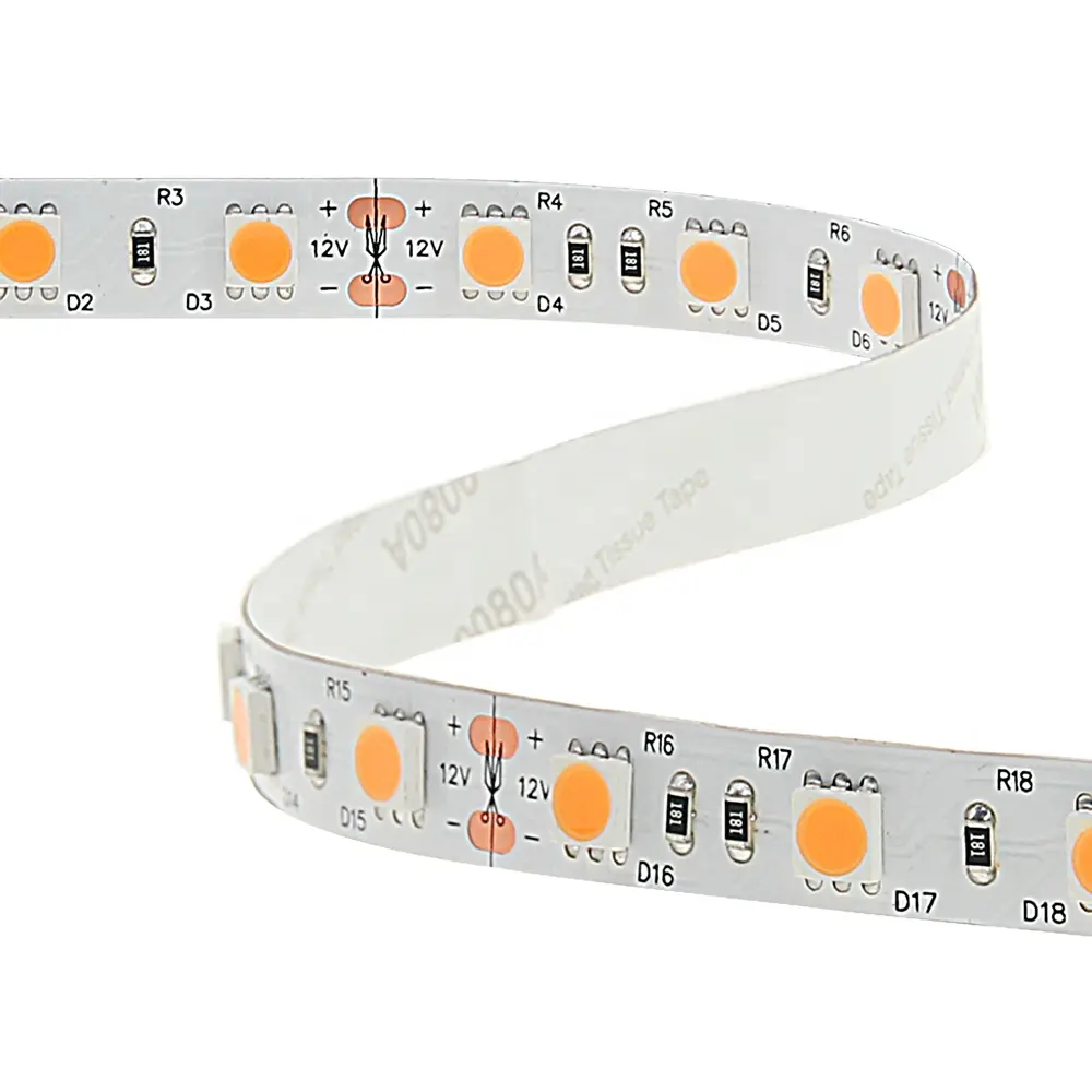 IP65 IP68 2700K 2800K 5600K 12000K 60led 151 Resistor 14.4W M 5050 Lumen Tinggi Smd Led Strip