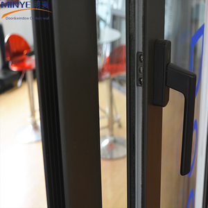 Hiện Đại Đức Phong Cách Kính Phía Trước Cửa Đôi Nhôm Trượt Stacker Sợi Thủ<span class=keywords><strong>y</strong></span> Tinh Màn Hình Lưới Hoàn Thành Cho Phòng Khách Biệt Thự - Product Image 3