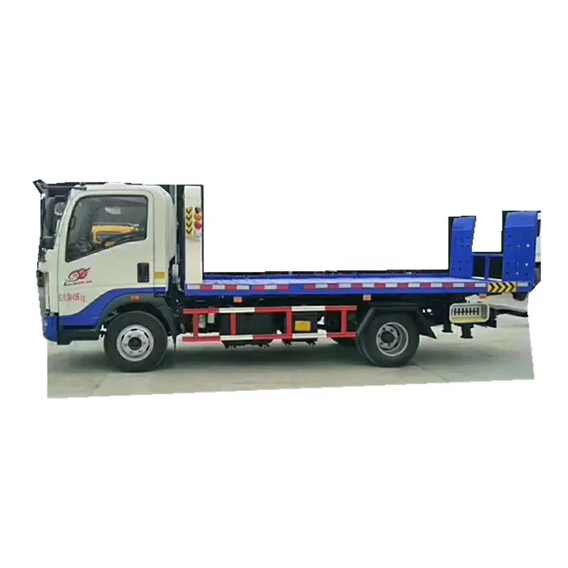 Basso flatbed camion con scaletta posteriore idraulico/mini camion pianale per escavatore di trasporto