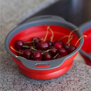 Multifunctional Plastic Kitchen Collapsible <strong>Sink</strong> Bowl Drain <strong>Basket</strong> Silicone Collapsible Colander Set Folding Vegetable <strong>Strainer</strong> - Product Image 3