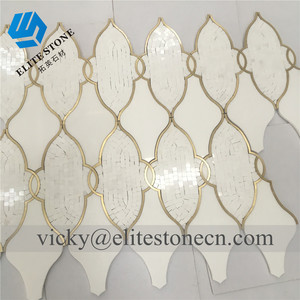 Gạch Lát Đá Cẩm Thạch Nội Thất Chuyên Nghiệp Gạch Lát Sang Trọng Brass Mosaic Để Trang Trí Trong Nhà - Product Image 5