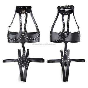 Echte lederen <span class=keywords><strong>bondage</strong></span> tape harnas slavenriem beugels fetish kleding OEMOR ODM seksspeeltjes koppels HOTTIME zwarte seksproducten - Product Image 1