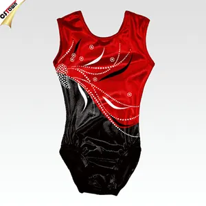 Thời Trang Mới Bling Crystal Splash Polyester Leotards Cho Thể Dục Dụng Cụ Cô Gái