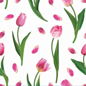 Hot Selling Tulip Flower Design Tablecloth with Large and Small Table Cloth Quantity Workable Made by BSCI Auditing Factory