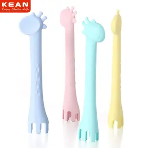 Anneau de dentition en Silicone pour bébé, vente en gros, sans BPA, Non toxique, girafe, cuillère, vente en gros, nouveau,