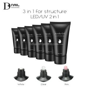 Professional Private Label UV/LED Soak Off 1kg To 5kg Acrylic Gel Poly Nail Kit Extension Builder Long-Lasting White Set