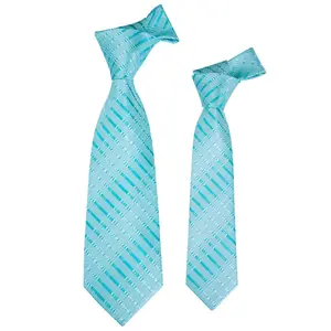 Wholesale Cheap Skinny Gravatas Slim Children Boy Ties Light Blues Striped Silk Neckties for Men