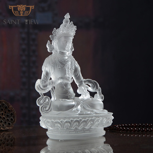 Cristal de coulée tantrique Vajrasattva Dorje Sempa cristal givré blanc <span class=keywords><strong>Tibet</strong></span> Liuli <span class=keywords><strong>bouddha</strong></span> Statue Sculpture - Product Image 4