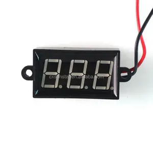 Mini pantalla LED voltímetro Digital Panel de voltaje de DC 3,50-30,0 V con 2 cables rojo impermeable a prueba de polvo a prueba de golpes a prueba de la motocicleta