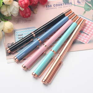 Elegante pluma de metal de conjuntos de recuerdo regalo logotipo personalizado rosa de lujo de oro de metal pluma del rodillo <span class=keywords><strong>con</strong></span> chapado en oro rosa partes - Product Image 4