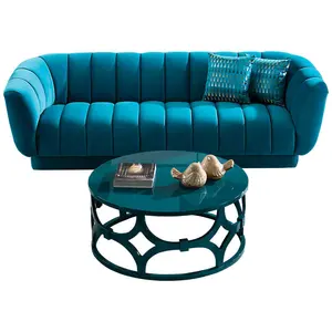 प्रसव के भीतर 2 दिनों आधुनिक नीले लक्जरी chesterfield सोफे कमरे में रहने वाले सोफे कुर्सी के साथ लाउंज फर्नीचर सोफा सेट
