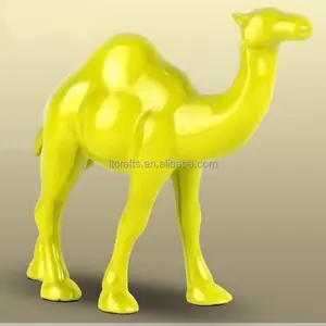 Decoración de la Mesa de camello figura de pintado a mano de resina amarilla camel estatua