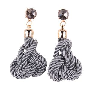2025 Winter New Design Wine Red Color Beautiful Handmade Waved <strong>Knot</strong> <strong>Earrings</strong> for Women - Product Image 5
