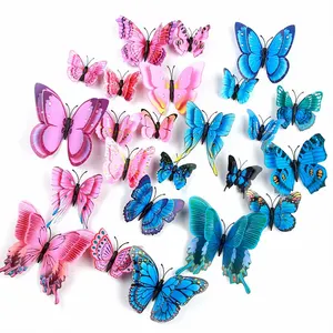 무역 보증 Various Custom 만화 Butterfly 스티커, 아름다운 PVC 3D Butterfly 벽 스티커 in Kids 실 수 있는 특별한 기회