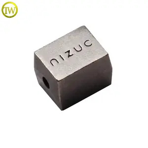 Beads Square Shape Custom Metal Jewelry Beads Anti Nickle Stamped Logo Metal Charm Bracelet