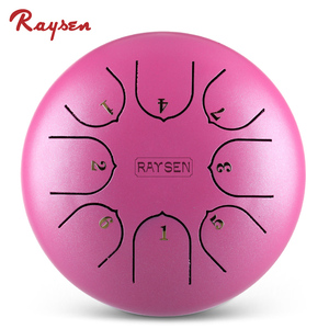 Tambour à languettes en acier Raysen de haute qualité, 6 pouces, 8 tons, tambour Hank, instrument de percussion pour enfants et adultes, multicolore, électro-plaqué, gratuit - Product Image 1